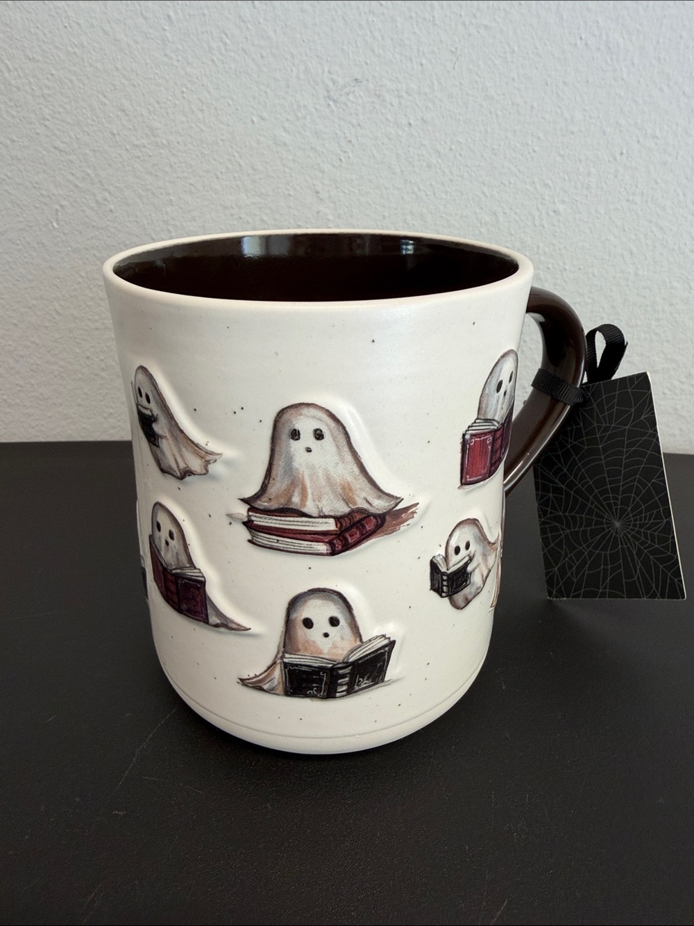 Cobwebs 8 Cauldrons | Ghost Book Lover Ceramic Mug 👻☕️🕸️ - Picture 3 of 9